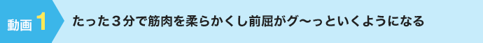 たった3分で筋肉を柔らかくし前屈がグ〜っといくようになる